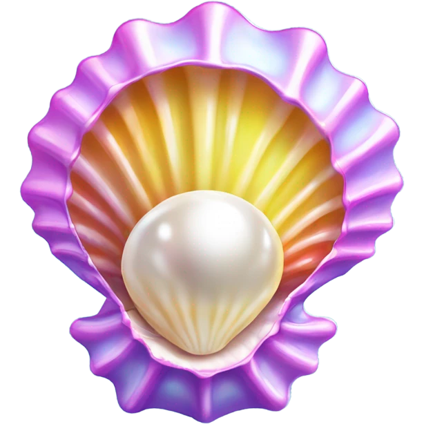Lisa Frank sparkle open sea shell with pearl  emoji