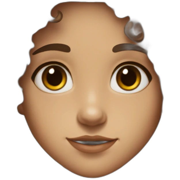 half faun half human girl with long curly brown hair and brown eyes with freckles on her face in a black fluffy cloak emoji
