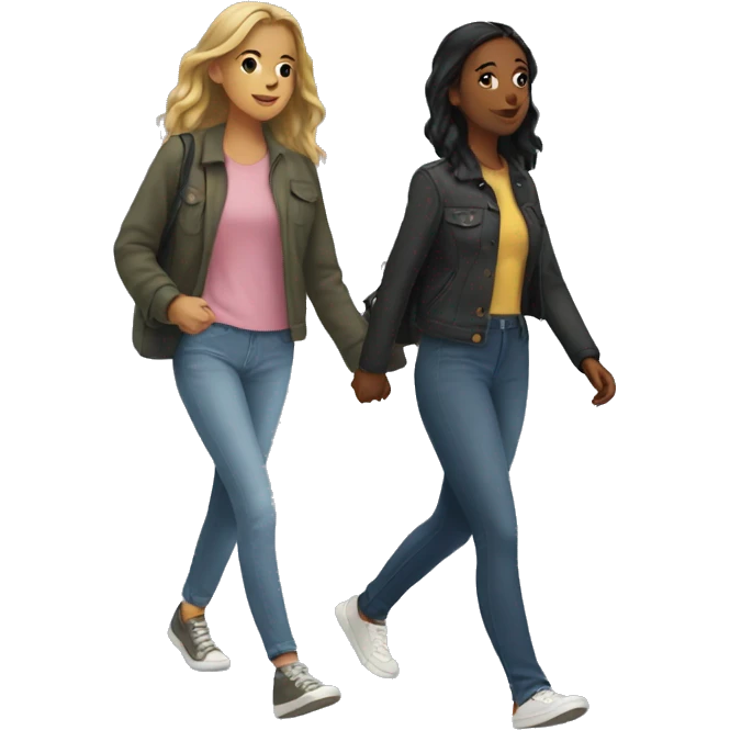 girl walking with her girlfriend  emoji