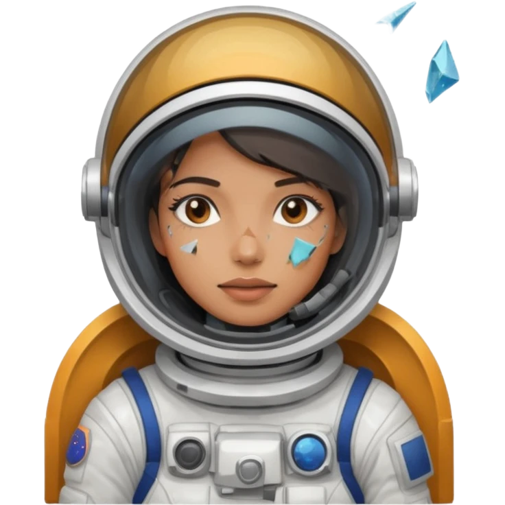 astronaut woman with helmet broken glass emoji
