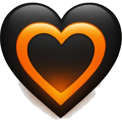 glowing black and orange heart emoji