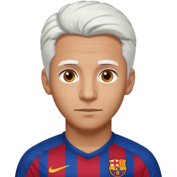araujo футболист с белыми волосами и коричневыми   в футболке барселоны emoji