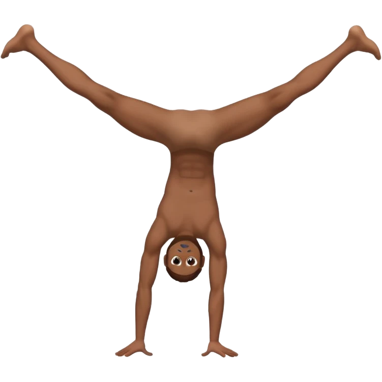 Fully body naked nude male with brown hair  cartwheel emoji
