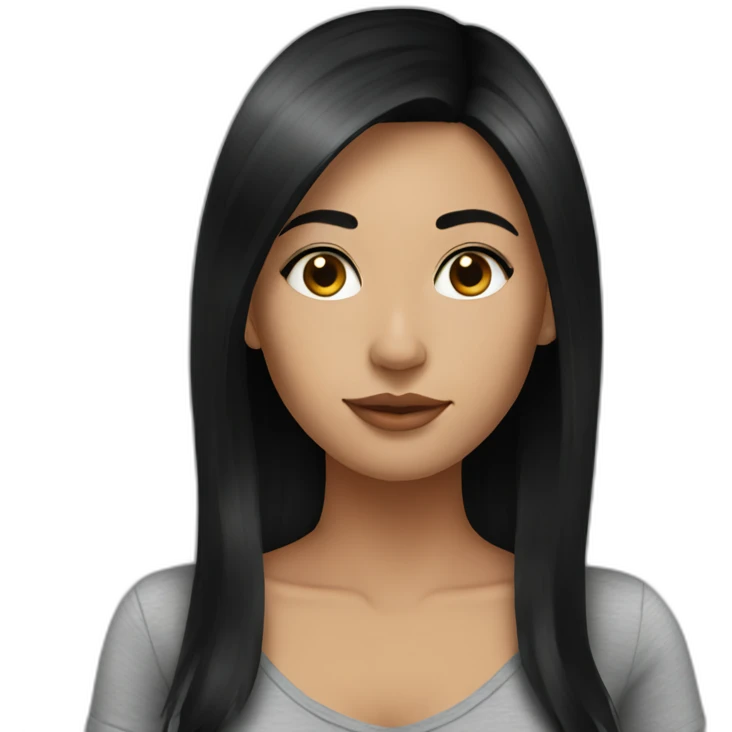 hot girlfriend with black hair emoji