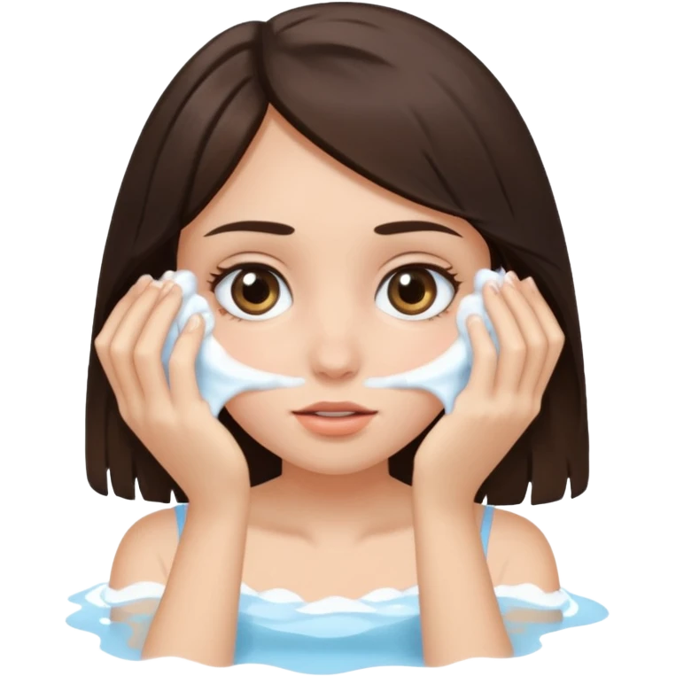 Brunette girl washing her eyes emoji