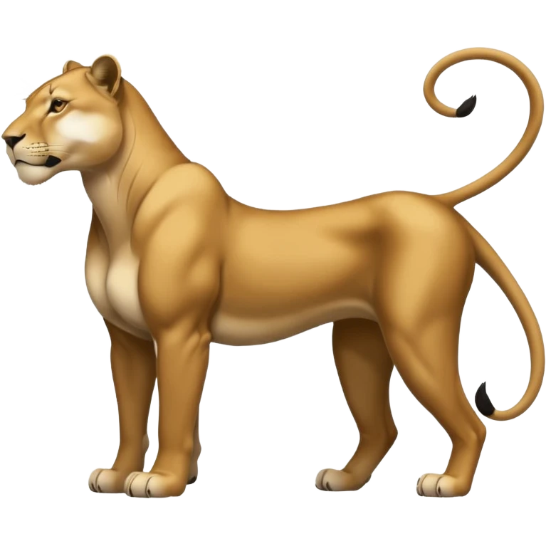 a lioness's silhouette with four legs emoji