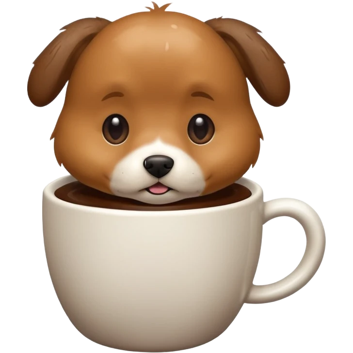 Dog in a coffee cup emoji