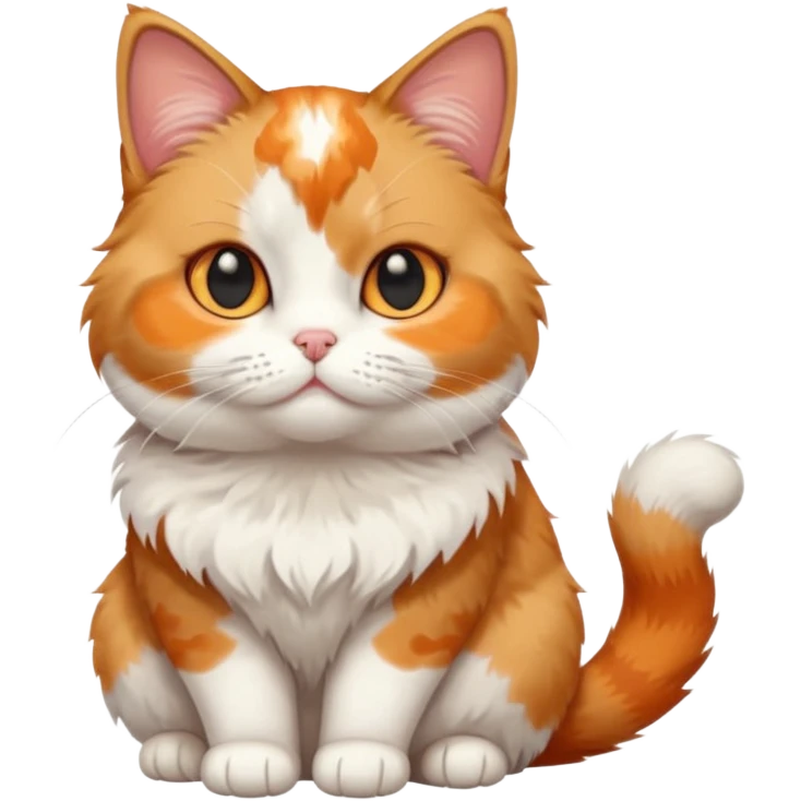 full body calico cat with small head and short but chubby body emoji