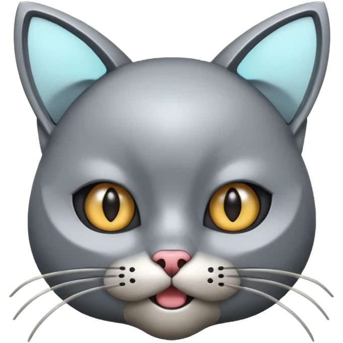 robot looking surprised with cat ears and looks funny emoji