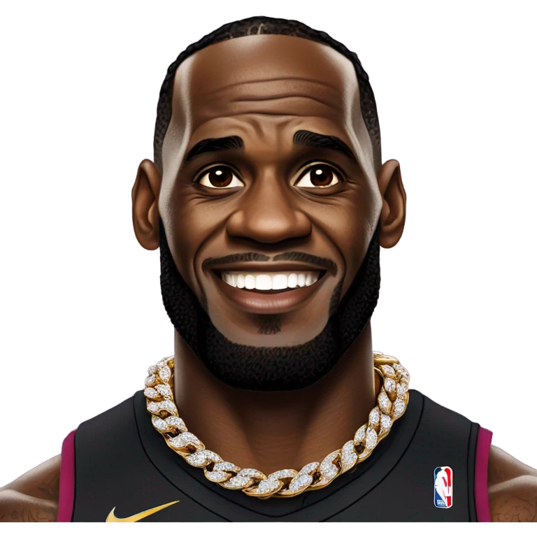 lebron james wearing a huge diamond chaib emoji