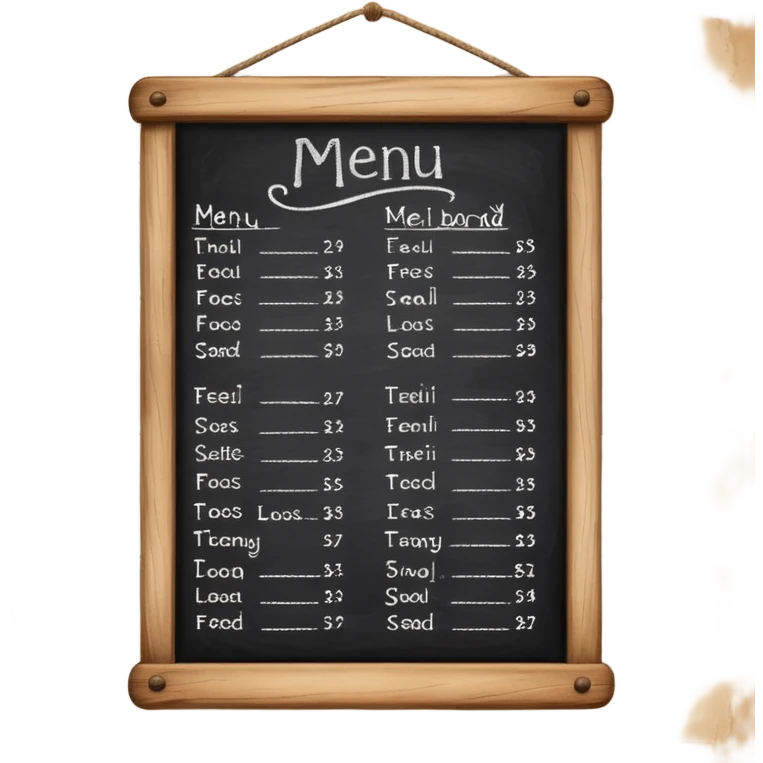 Menu board emoji
