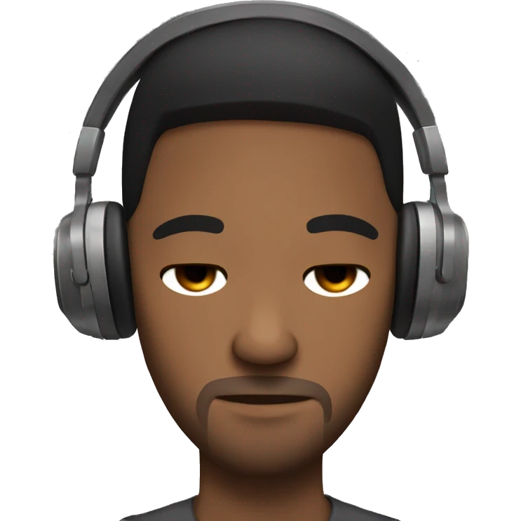 sleepy zzz brown skin man with black hair with a pair of headphones on emoji