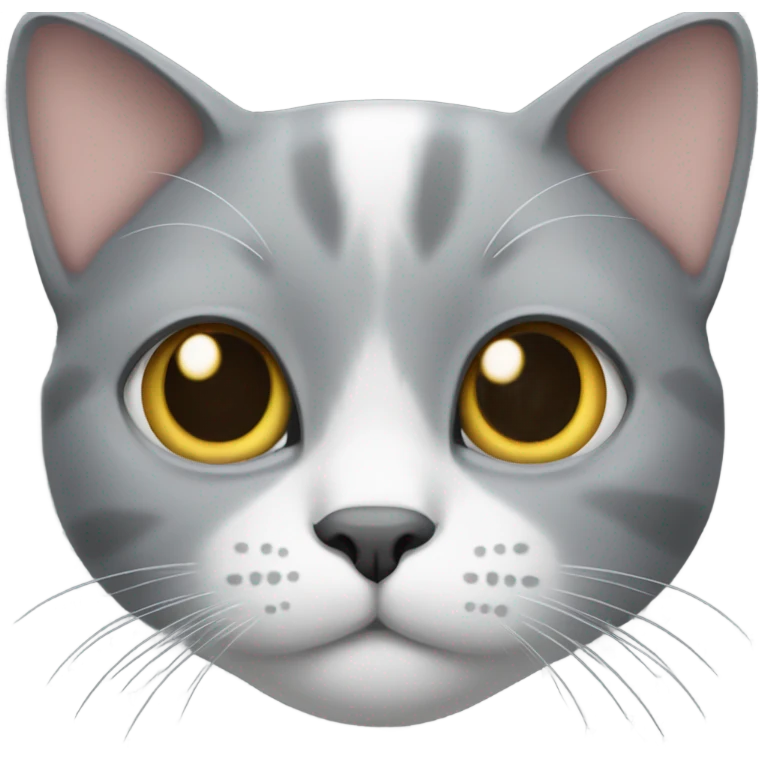 Grey cat with a white breast emoji