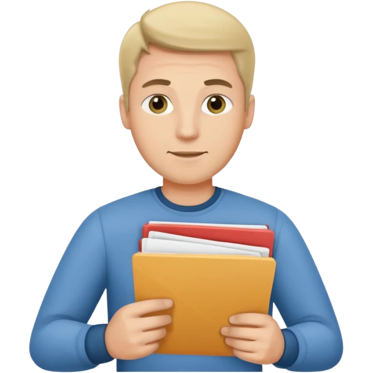A man with a bunch of lists emoji