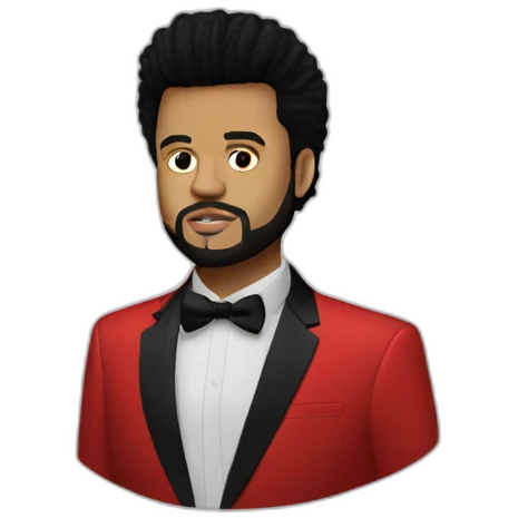The Weeknd (after hours red tuxedo) (Portrait, front facing, Apple iOS 17 style) emoji