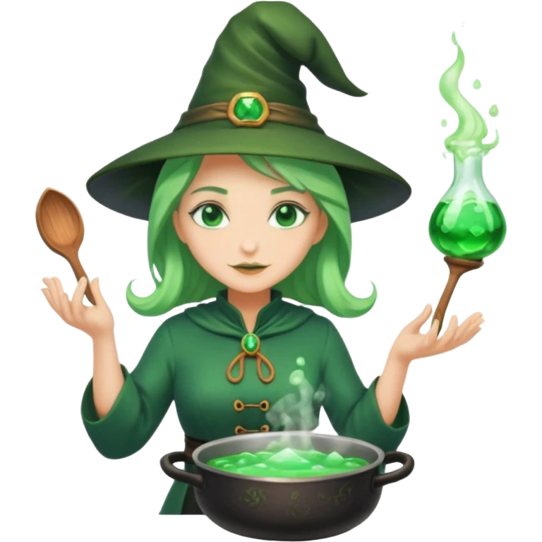 green witch cooking potion emoji