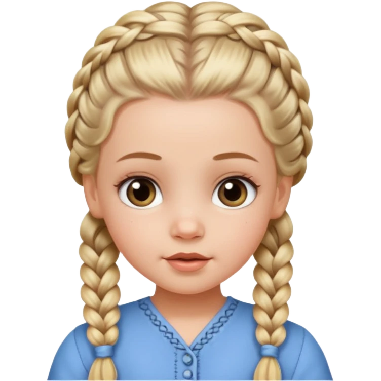 white girl with baby hair detailed full braids,  emoji