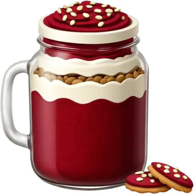 Haz un tarro de galletas Red Velvet con pepitas de chocolate blanco emoji