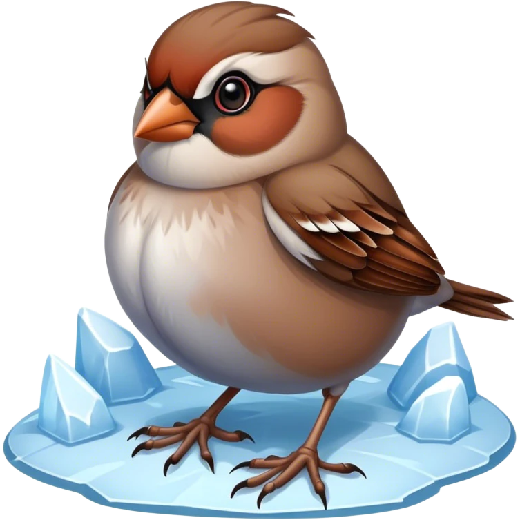 sparrow on the Frozen ground emoji
