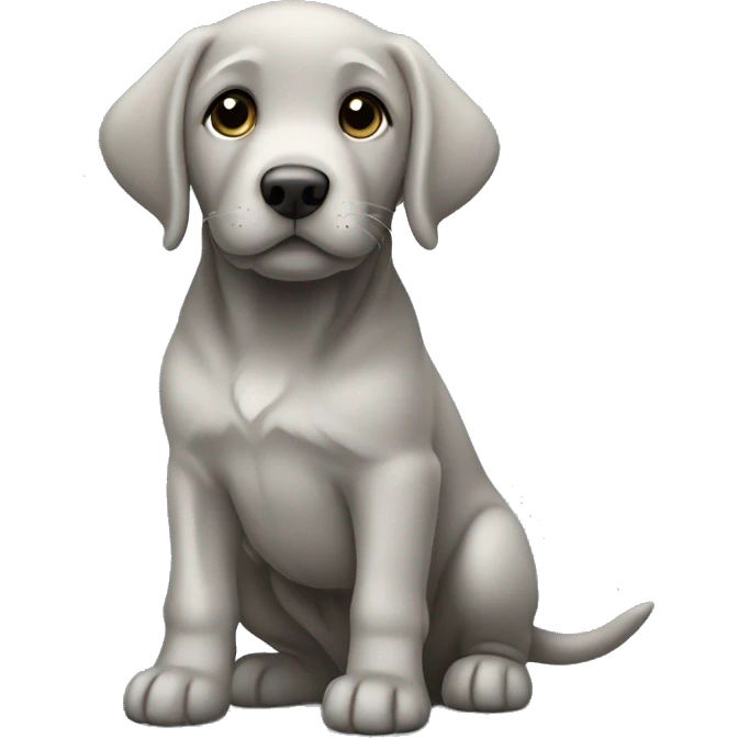 Silver Labrador puppy standing emoji