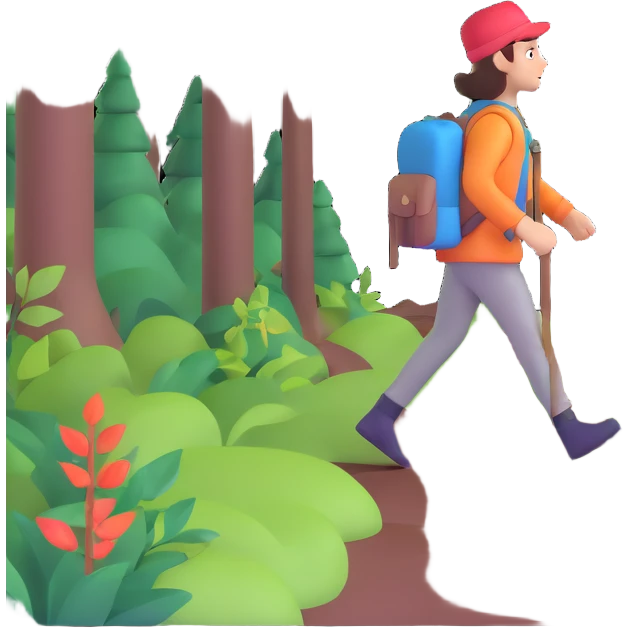 adventurer walking through a magical forest emoji