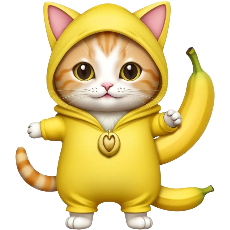 Cat wearing banana costume  emoji