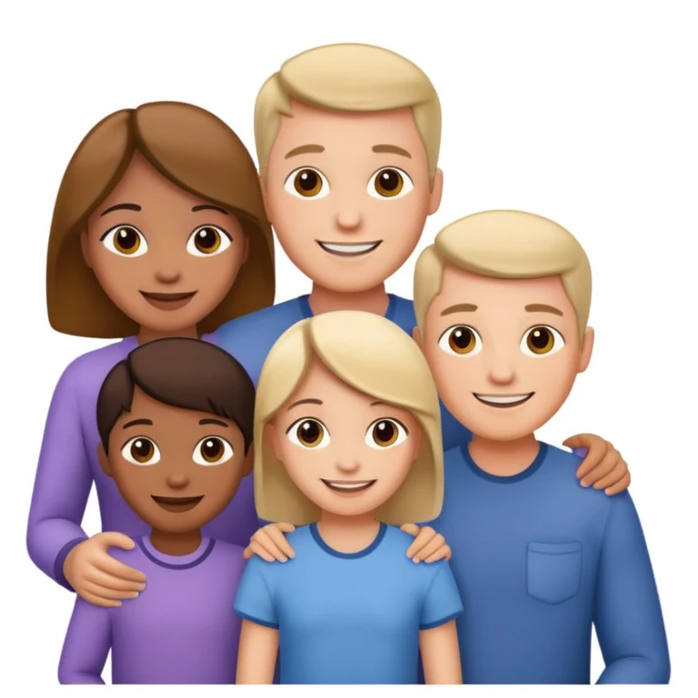 family posing for photo emoji
