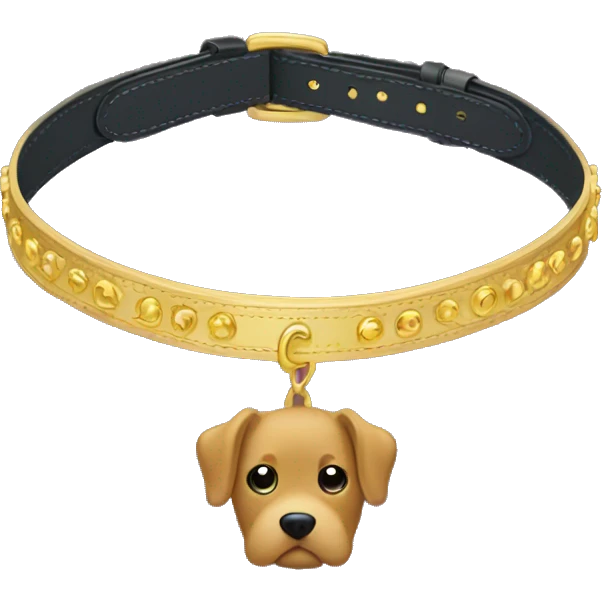 Dog collar with gold  emoji