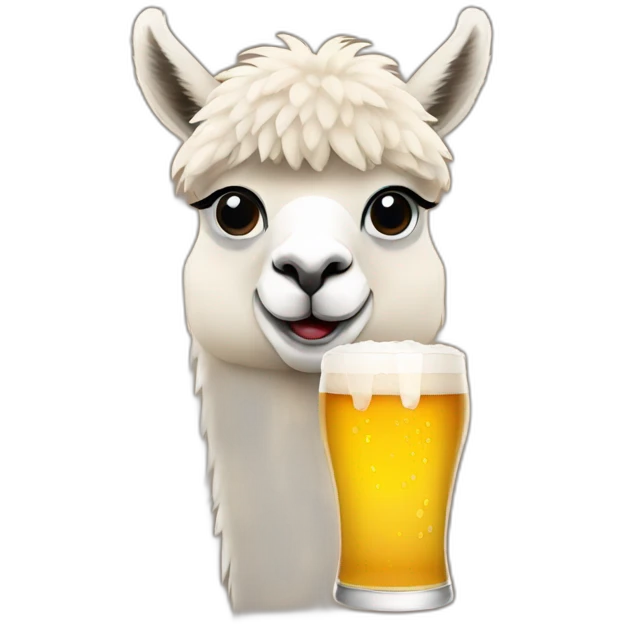 alpaca drinking beer  emoji