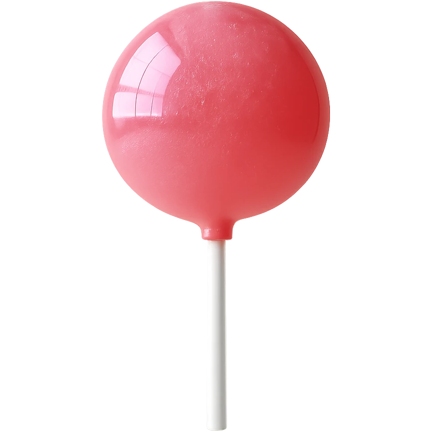 Remove the background, keep only the pink lollipop with transparent background, realistic style. emoji