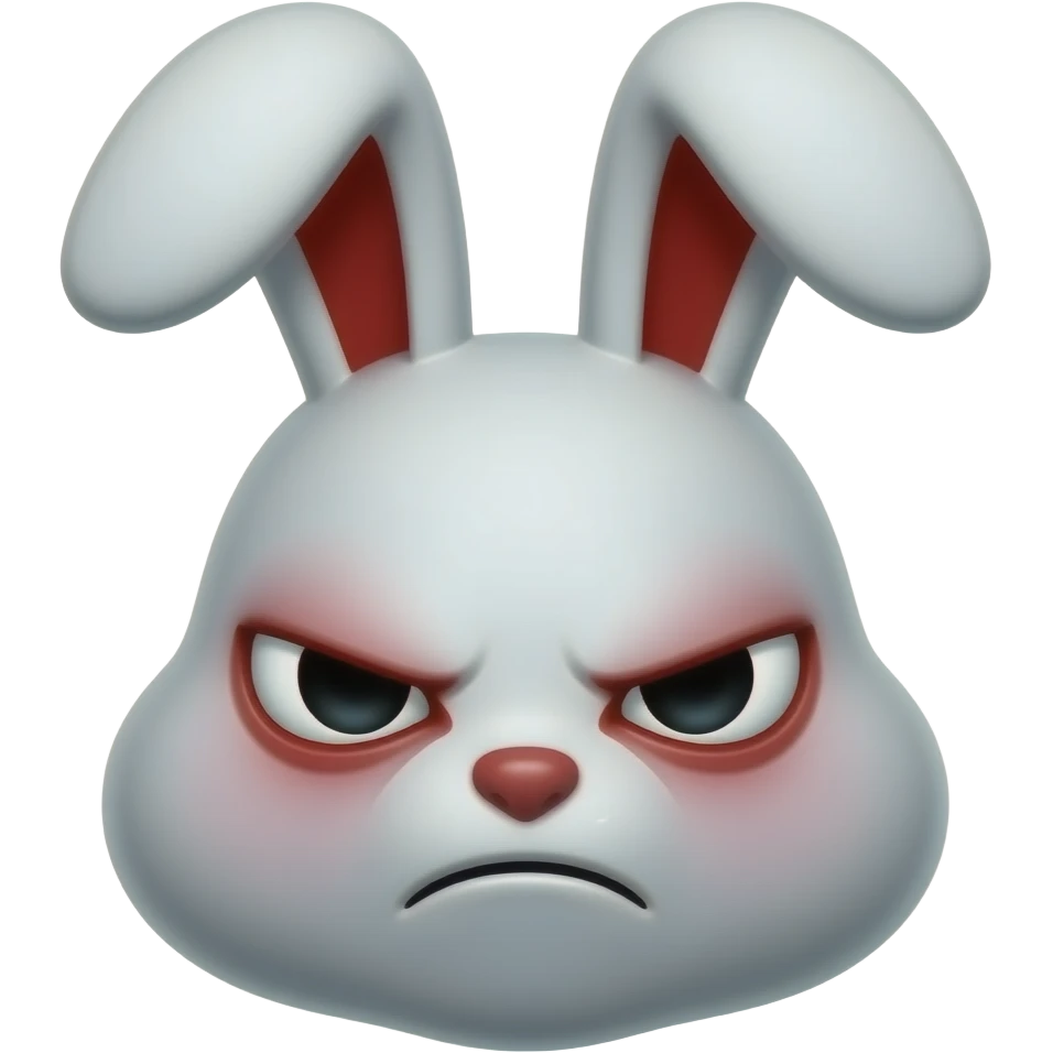 bunny evil eyes red sorrowful sad face emoji