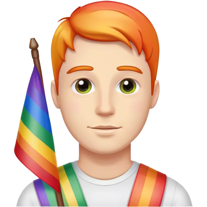 white man with rainbow flag emoji