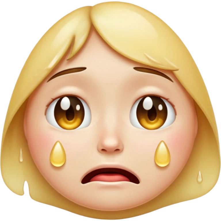 crying face emoji, expressive and clear, apple style emoji
