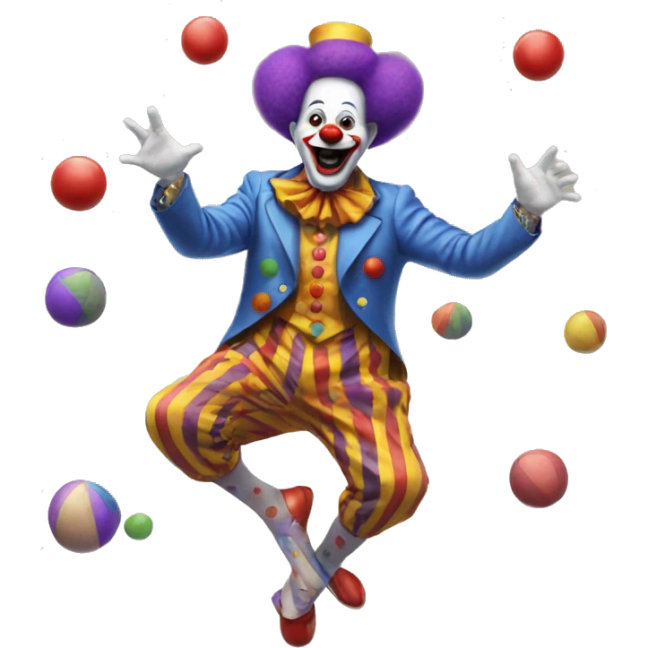 A clown juggling elephants instead of balls emoji