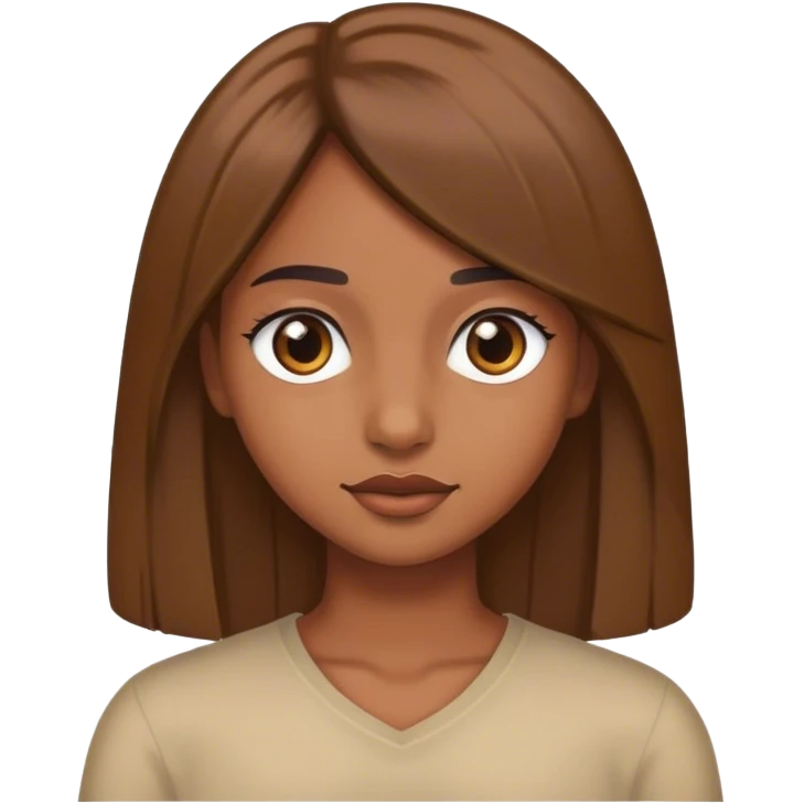 Chica morena pelo lacio emoji