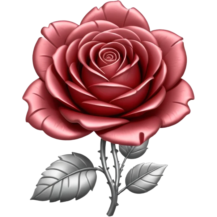 metal rose, without green leaves, just flower emoji