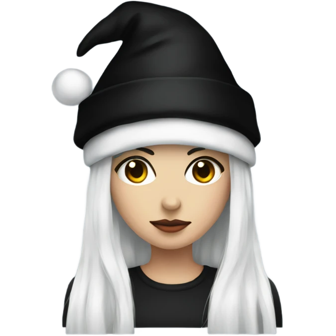 Black christmas hat on gothic girl emoji
