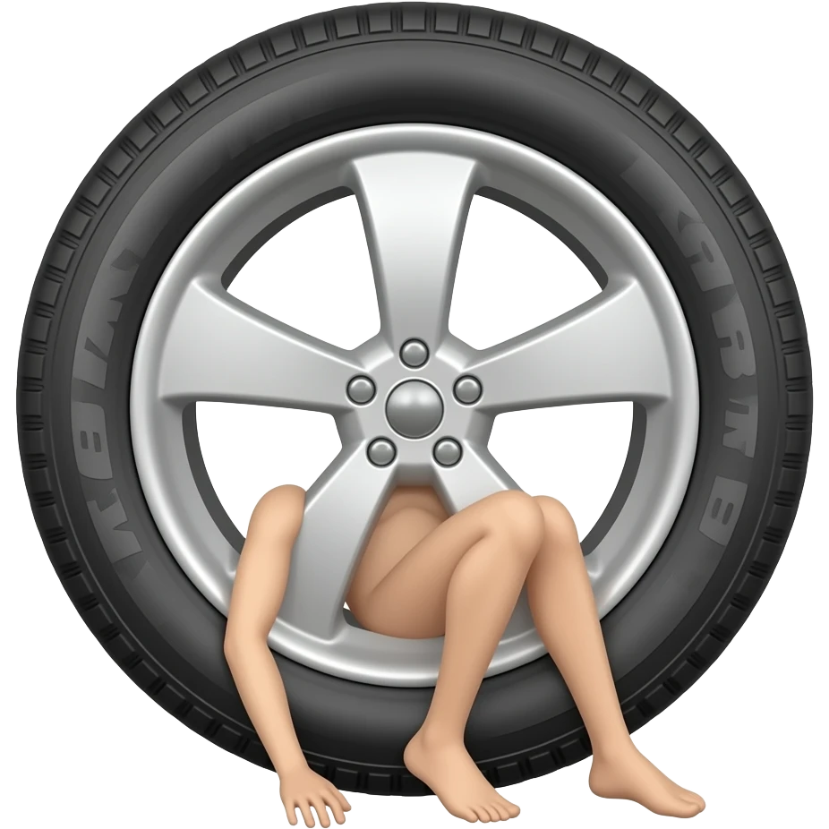 Llanta con piernas humano emoji