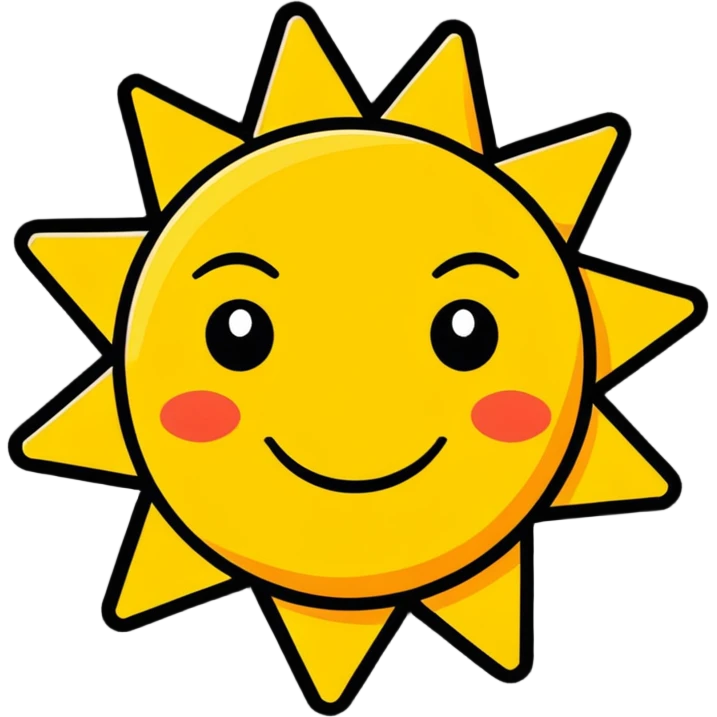 a smiling sun emoji
