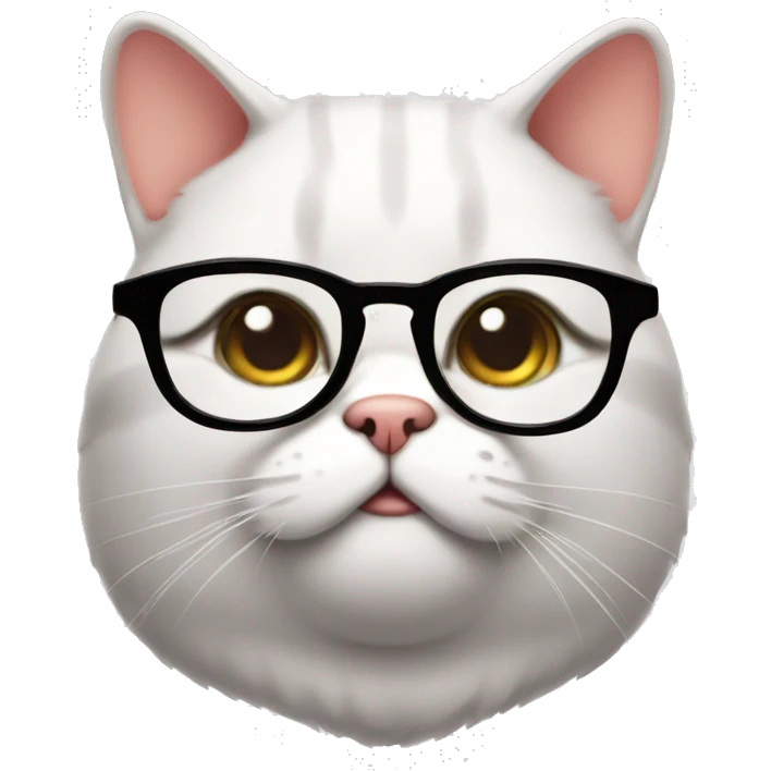 A fat ass cat with glasses emoji