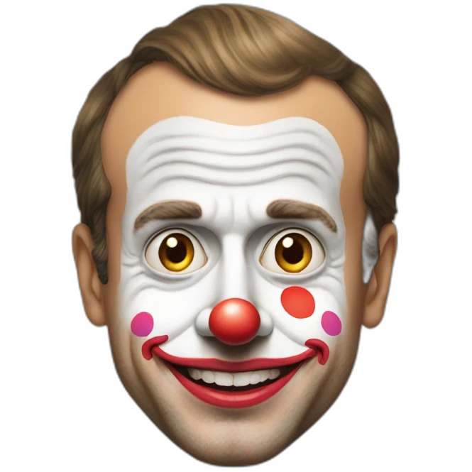 Emmanuel Macron as a clown emoji