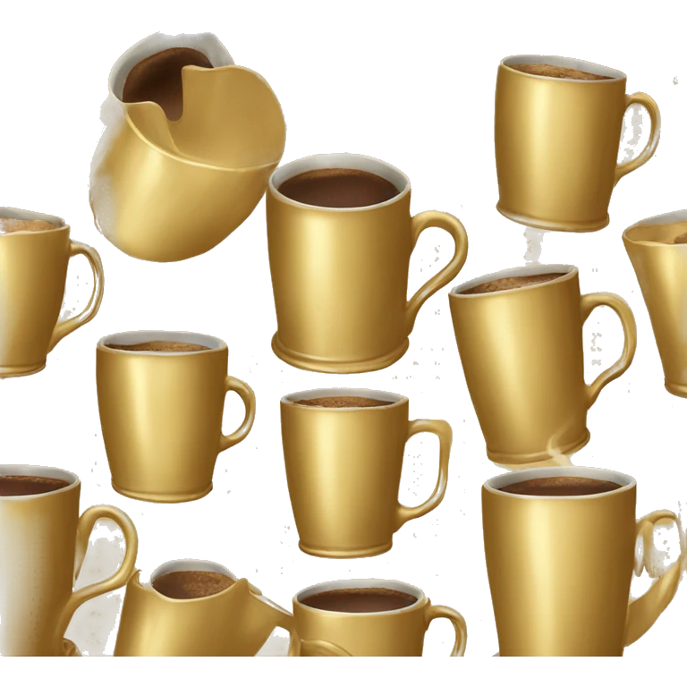 vintage Gold mug of coffe emoji