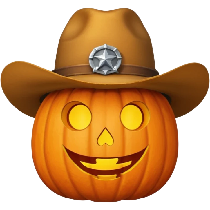 Halloween pumpkin with cowboy hat  emoji