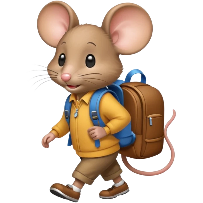 Souris qui va à l'école emoji