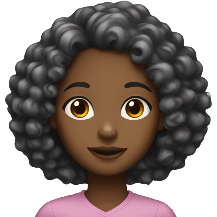 Black girl with curly hair emoji