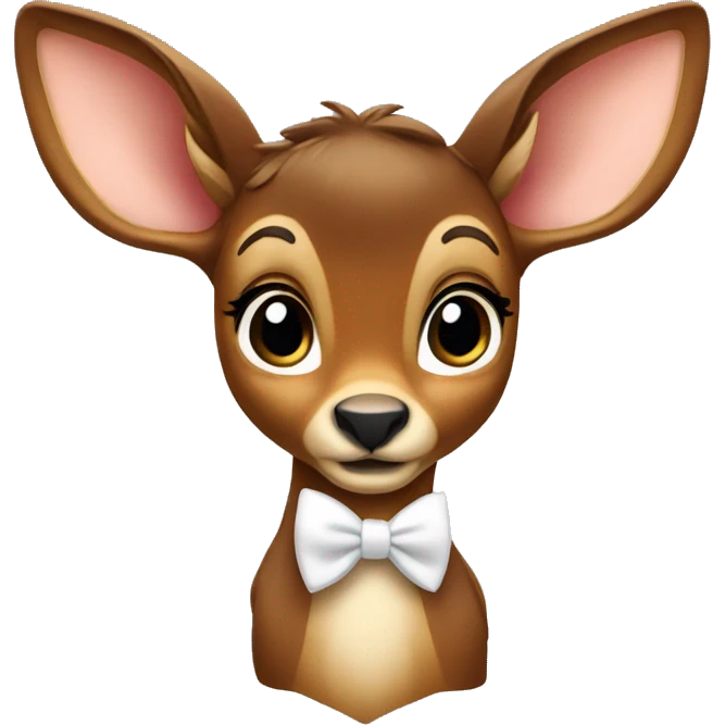 bambi with white bow tie emoji