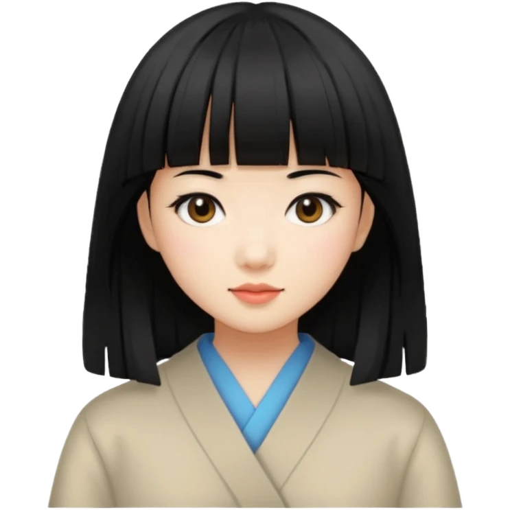 asian girl blunt fringe emoji