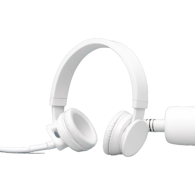 white stereo adapter mini jack to big jack for headphones  emoji