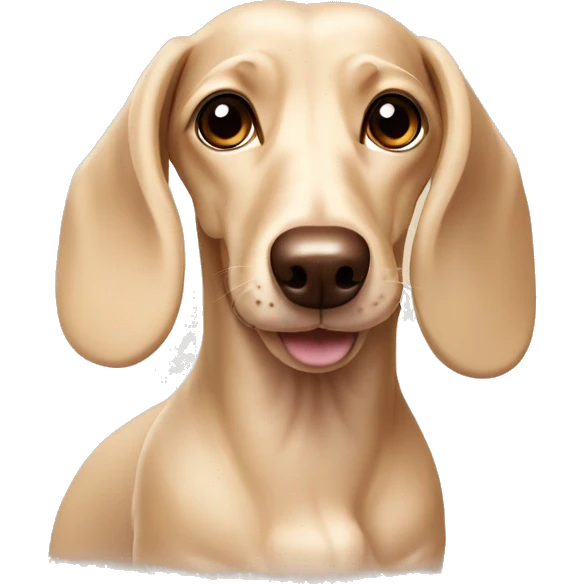 cream dachshund with brown eyes emoji
