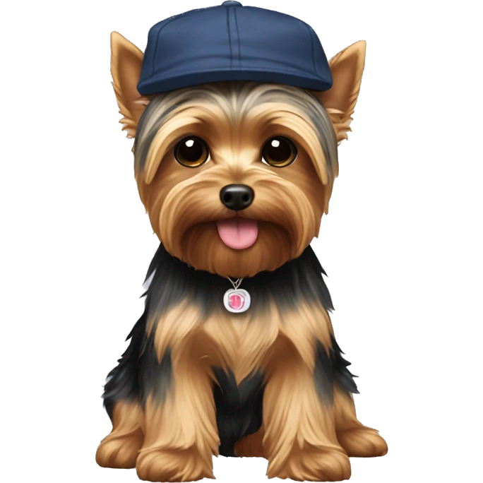 Yorkie with pj cap emoji